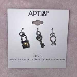 3 for $10 | Apt 9 • Lock Key & Diamond Ring Keychain Jewelry Charms